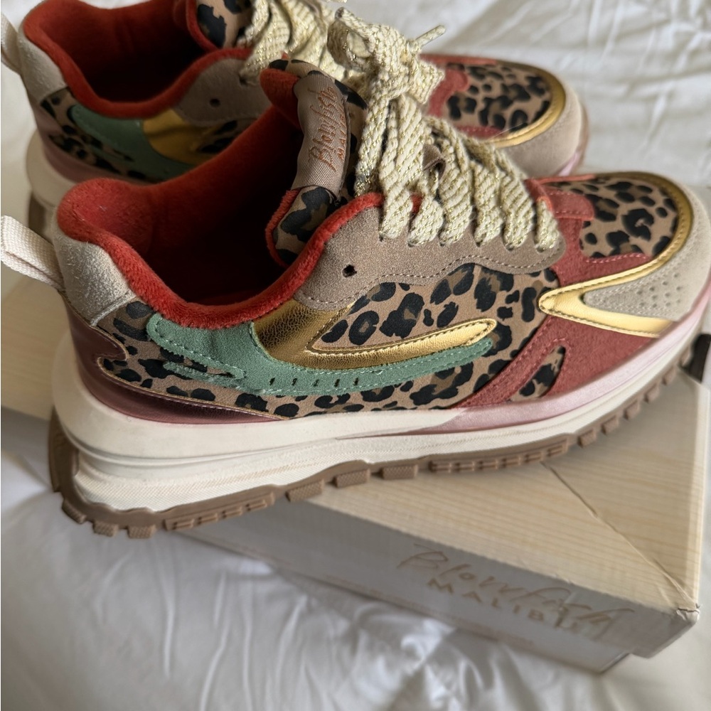 Blowfish Multicolor Leopard Print Platform Sneakers